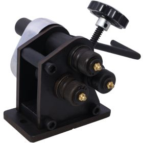 Ring Roller Bender 3,Ring Manual Roller Bender Up To Round SteelFlat Steel,Hardened Steel Portable Hand Crank Ring Roller Long Handle (Option: Black)