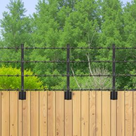 Fence Post Extender 8 Packs 23.8 In Surface Mounted Fence Height Extension Arms (Option: Black)