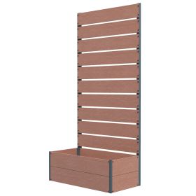 Trellis Planter for Climbing Plants, Raised Garden Bed with Trellis, Planter Box for Outdoor, 28.25" x 15" x 59", Brown (Option: Brown-815x160x410 mm)