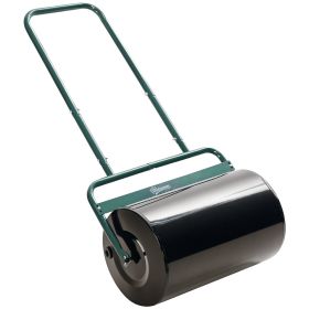 20-Inch Push/Tow Behind Lawn Roller Filled with 10 Gal Water or Sand for Flattening Sod in the Garden, Dark Green (Option: Dark Green-640x400x370 mm)