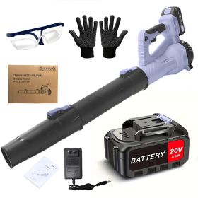 Cordless Leaf Blower 20V Electric Leaf Blower With4.0Ah Batteries And Fast Charger, Variable Speed, Turbo Mode, Battery Powered Handheld Leaf Blo (Color: Purple)