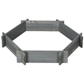 39" x 36" Screwless Raised Garden Bed, Hexagon Planter Box for Outdoor Plants, Vegetables, Flowers, Herbs, Gray (Option: Gray-640x200x130 mm)