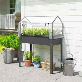 Garden Bed with Mini Greenhouse (Option: 95936315)