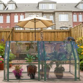 Portable Greenhouse 71" x 33" x 37" – Walk-in Outdoor Garden Plant House w/ Roll-Up Zipper Door, Clear PVC Cover & Thickened Iron Frame | Easy As (Option: AS PIC)