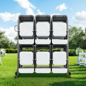 Folding Chair Rack Cart For 84 Chairs/ 12 Tables+42 Chairs Of 800 LBS (Option: Black)