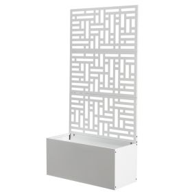 Metal Garden Bed with Trellis, 70 Inch Height Metal Planter Box with Trellis, Garden Box for Climbing Plants Vegetable, Metal Garden Bed with Dra (Option: 53540119)