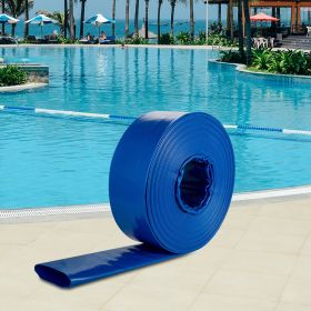 Discharge Hose, 2' X 105', PVC Fabric Lay Flat Hose, Heavy Duty Backwash Drain Hose With Clamps, Weather-proof & Burst-proof, Ideal For Swimming (Option: Black)