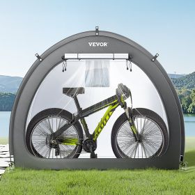 Outdoor Bike Storage Tent Fan-Shaped Dual-Door Bike Tent For 4 To 5 Bikes (Option: Black)