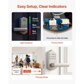 Keyless Entry Door Lock With Handle, Electronic Lever Door Handle With Keypad, Customizable User Codes, Keyed Entry, Auto Lock, Anti-Peeking Pass (Option: Black)