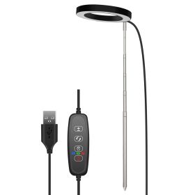 1Pc Plant Grow Light LED Full Spectrum Circle Growing Lamp With 3-9-12Hours Auto Timer Setting 9 Dimmable Brightness Height Adjustable For Indoor (Option: WarmWhite)