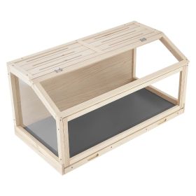 Wooden Hamster Cage 39.4"x20.5"x19.9" 270° Viewing Hamster Habitat, Chewproof Acrylic Small Animal Cage With Openable Top, Large Pet Enclosure Fo (Option: Default)