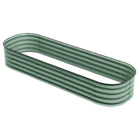 6.4' x 2' x 1' Galvanized Raised Garden Bed Kit, Metal Planter Box with Safety Edging, Green (Option: Green-595x360x170 mm)