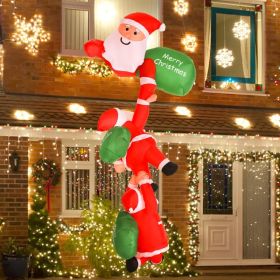 Electric Inflatable Light Up Christmas Santa Claus Decor With 6 Led Light 7.8Ft Giant Xmas Blow Up Decor Novelty Waterproof Outdoor Decoration Wi (Option: AS PIC)
