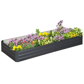 95" x 36" x 12" Galvanized Raised Garden Bed, Easy DIY and Cleaning for Growing Flowers, Herbs, Succulents, Gray (Option: Gray-1200x350x70 mm)
