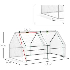 Portable Mini Greenhouse, Outdoor Garden With Large Zipper Doors And Water UV PE Cover (Option: White)