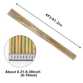 4FT,Diameter 8mm - 10mm Natural Bamboo Plant Stake, Sturdy Bamboo Poles, Durable Plant Bamboo Stake, Garden Climbing Plant Bracket 25pcs. Self-pi (Option: Default)