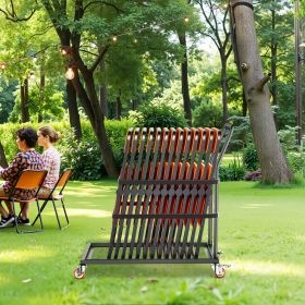 Folding Chair Rack Cart For 25 Chairs Of 300 LBS L-shape Vertical (Option: Black)