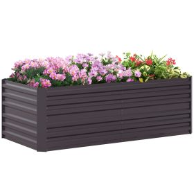Galvanized Raised Garden Bed, Steel Outdoor Planters with Reinforced Rods, 71" x 36" x 23", Dark Gray (Option: Dark Gray-950x390x70 mm)