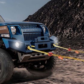 2PCS 5/16'x6' G80 Tow Chain 15' J Hook Long Shank RTJ & Grab Hooks Wrecker (Option: Metallic)