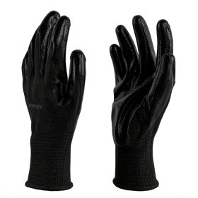 Black PU Coated Seamless Knit Grip,Smooth Grip On Palm & Fingers, Ideal For Light General Duty Work, Gardening, Landscaping, Construction, Mechan (Option: Default)
