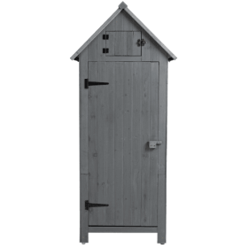 30.3L X 21.3W X 70.5H Outdoor Storage Cabinet Tool Shed Wooden Garden Shed Natural (Option: Grey)