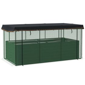 Galvanized Steel Planter Box with Crop Cage and Shade Cloth, Raised Garden Bed for Flowers, Veggies and Herbs, Green (Option: Green-1185x340x150 mm)