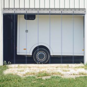 Strip Curtain, 84' Height X 42' Width, 0.08' Thickness, 7PCS Clear PVC Strip Door Curtain, Freezer Curtain, Plastic Door Strips For Walk In Freez (Option: Blue)