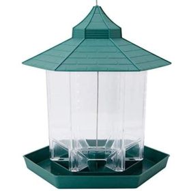 Yard Garden Decoration Hanging Panoramic Outside Bird Feeder(USPS Shiping) (Color: Green, Type: Bird Feeder)