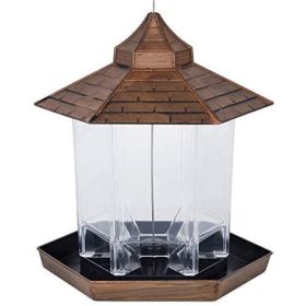 Yard Garden Decoration Hanging Panoramic Outside Bird Feeder(USPS Shiping) (Color: Bronze, Type: Bird Feeder)