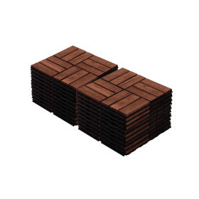 Acacia Wood Interlocking Deck Tiles Checker Pattern, 20 PCS 12" x 12" Square Acacia Hardwood Outdoor Flooring for Patio, Bancony, Pool Side,... (Color: as Pic)