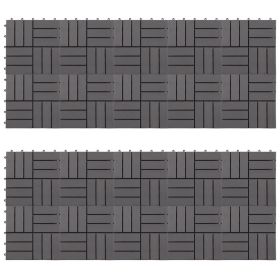 Decking Tiles 20 pcs Gray Wash 11.8"x11.8" Solid Acacia Wood (Color: Grey)