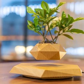 Levitating plant pots small plant levitating pots Home and office levitation decoration Magnetic Levitation Flower Pot Unique Gift for Christmas (Color: Brown)