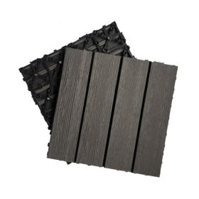 Wood Plastic Composite Deck Tiles Set of 20pcs, DIY Interlocking Decking Tiles, Floor Tile, Durable, Maintenance, Waterproof, Indoor Outdoor (Color: as picture)