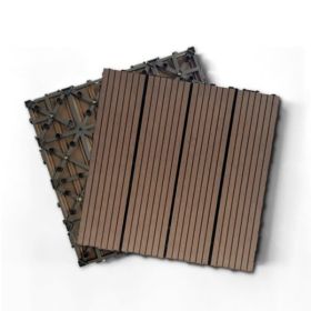 Wood Plastic Composite Deck Tiles Set of 20pcs, Composite Decking Resist Rust, Water, Weather, Indoor&Outdoor, Easy to DIY & Maintain (Color: as picture)