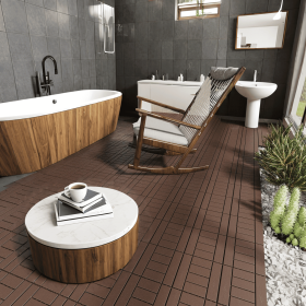 H Style 12" Patio Deck Tiles, DIY Module Interlocking Decking Tiles Floor Tile Outdoor and Indoor (Color: as Pic)
