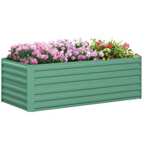 Galvanized Raised Garden Bed, Steel Outdoor Planters with Reinforced Rods, 71" x 36" x 23", Light Green (Option: Light Green-950x390x70 mm)