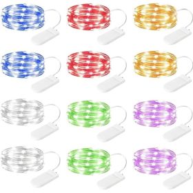 Brightown 12 Pack Multi Color Fairy Lights Battery Operated For Xmas Decor (Option: 6 Colors)