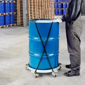 55 Gallon Heavy Duty Drum Dolly, 1250lbs Load Capacity, Barrel Dolly Cart Drum Caddy, Non Tipping Hand Truck Capacity Dollies With Steel Frame 5 (Option: Silver)