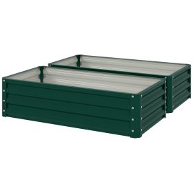 Galvanized Raised Garden Bed, 4' x 2' x 1' Metal Planter Box, for Growing Vegetables, Flowers, Herbs, Succulents, Green (Option: Green-720x350x60 mm)