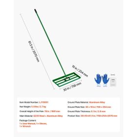 Lawn Leveling Rake, 30"x10" Level Lawn Tool, Heavy-duty Lawn Leveler With 78" Steel Extended Handle, Yard Leveling Rake Suit For Garden, Golf Law (Option: Black)