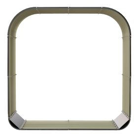 Wood Shed Galvanized Steel Firewood Storage Rack with Rubberized Edge for Safety, 4.7' x 1.4' x 4.7' (Option: Dark Gray-780x500x160 mm)