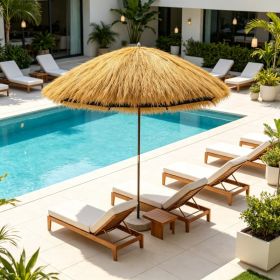 Waterproof Artificial Thatch Roof Roll (1.3 x 3.9 ft) for Bar & Tropical Décor(Only artificial thatched roof roll) (Option: 36331244)