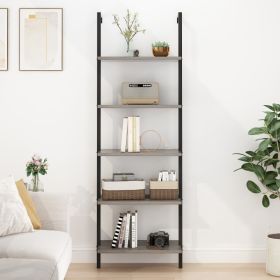 5-Layer 2all-Mounted Density Board Iron Frame Display Rack 24.02*12.01*72in Retro Gray + Black Frame (Option: 58563534)