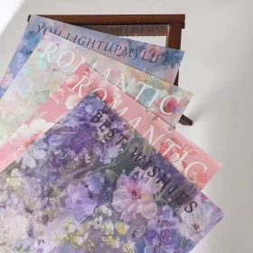 10 Sheet Of Double Sided Flower Wrapping Paper (Option: Beige)