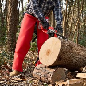 Chainsaw Chaps 34.2' Apron Style Forestry Chainsaw Safety Chaps Class C Small (Option: Red)