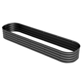 7.9' x 2' x 1' Galvanized Raised Garden Bed Kit, Metal Planter Box with Safety Edging, Dark Gray (Option: Dark Gray-595x360x170 mm)