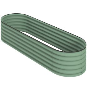 6.4' x 2' x 1.4' Galvanized Raised Garden Bed Kit, Metal Planter Box with Safety Edging, Green (Option: Green-625x485x175 mm)