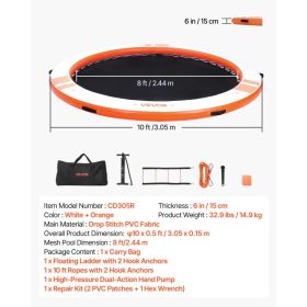 Inflatable Floating Dock, 10 FT Inflatable Dock Platform, Non-Slip Water Air Mat With Portable Carrying Bag & Detachable Ladder, Floating Water P (Option: Black)