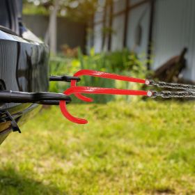 3/8' X 3' G80 Tow Chain J Hook V-Chain Bridle Grab Hook Wrecker 15600 Lbs (Option: Multicolor)