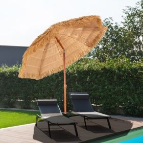 6.5 Feet Portable Thatched Tiki Beach Umbrella With Adjustable Tilt (Option: 6Feet6inch)